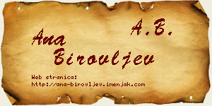 Ana Birovljev vizit kartica